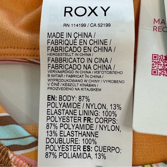 NWT Roxy Delic Long Sleeve Crop Rashguard Bikini Top NWT Women’s Size Small - Picture 6 of 11